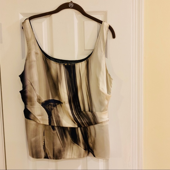 Sale Ellie Tahari Black & Brown Silk Top - Picture 7 of 8